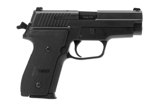 Double action/single action 9mm pistol with 15-round capacity and night sights.